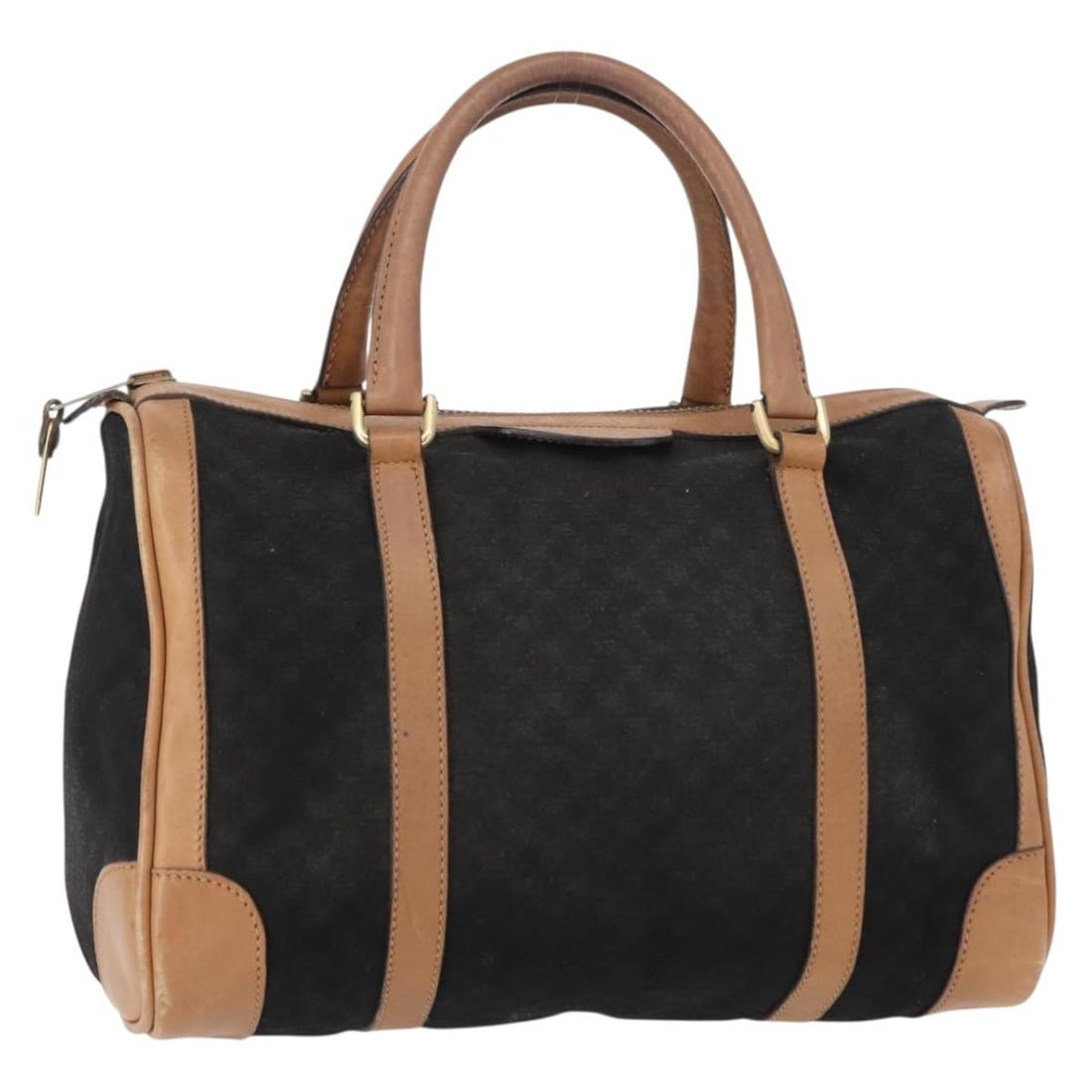 GUCCI Micro GG Canvas Boston Bag Black Gold Auth 151992: GUCCI Micro GG Canvas Boston Bag Black Gold Auth 151992 Elevate your style with this authentic GUCCI Micro GG Canvas Boston Bag in a chic black and gold color combination. Crafted from high-quality mi