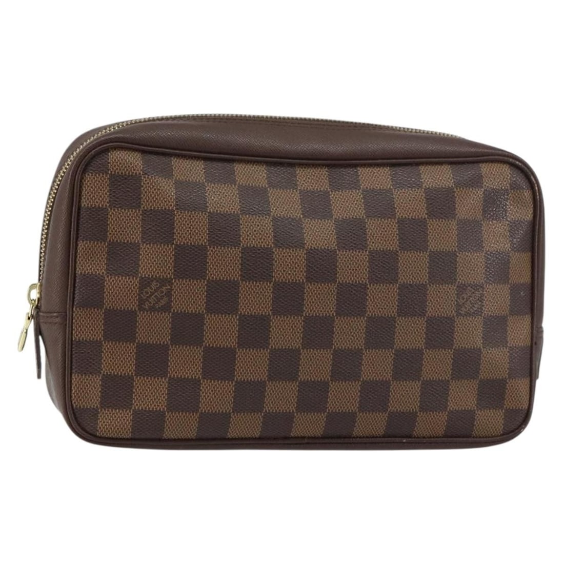 LOUIS VUITTON Damier Ebene Trousse Toilette 25 Clutch Bag N47624 Auth: LOUIS VUITTON Damier Ebene Trousse Toilette 25 Clutch Bag N47624 Auth Introducing the LOUIS VUITTON Damier Ebene Trousse Toilette 25 Clutch Bag, a stylish accessory crafted in Spain from durable Damie