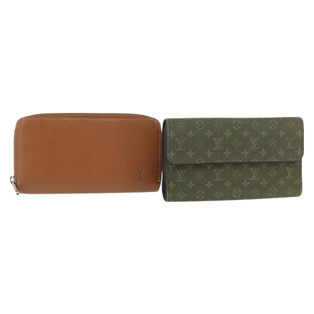 LOUIS VUITTON Epi Monogram Mini Wallet 2 Set Brown Khaki Auth (1 of 17)