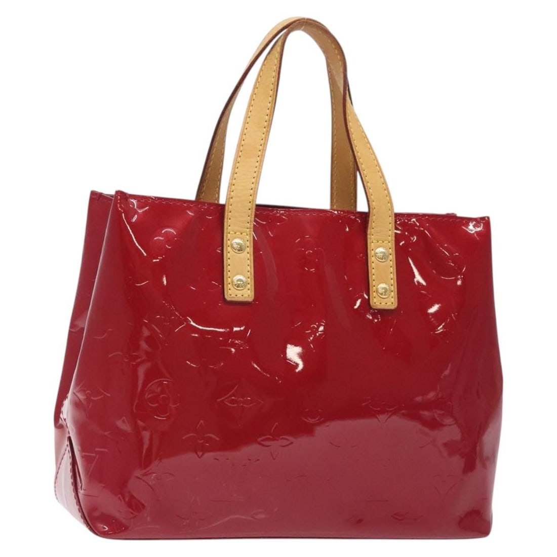 LOUIS VUITTON Monogram Vernis Reade PM Hand Bag Pomme D'amour M91990 Auth (1 of 18)