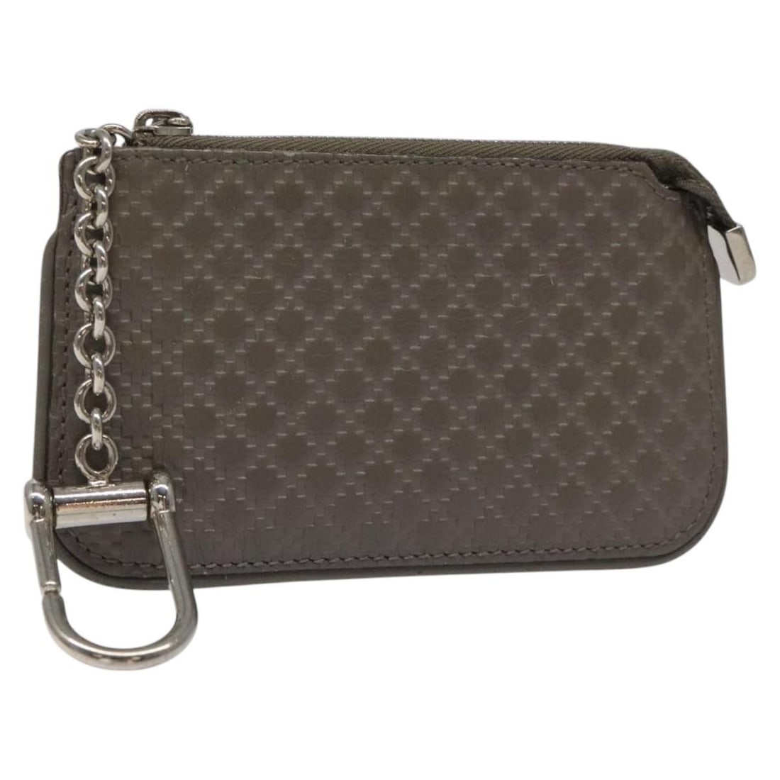 GUCCI Auth Diamante Coin Purse Gray Leather 250467 Italy: GUCCI Auth Diamante Coin Purse Gray Leather 250467 Italy This authentic GUCCI Diamante Coin Purse showcases a stylish gray leather exterior, making it a chic accessory for everyday use. Measuring appr
