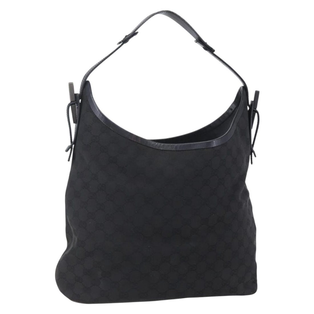 GUCCI GG Canvas Black Shoulder Bag 106242 Authentic Italy: GUCCI GG Canvas Black Shoulder Bag 106242 Authentic Italy This exquisite GUCCI GG Canvas Shoulder Bag in classic black showcases a blend of luxury and functionality. Crafted in Italy, it features dura