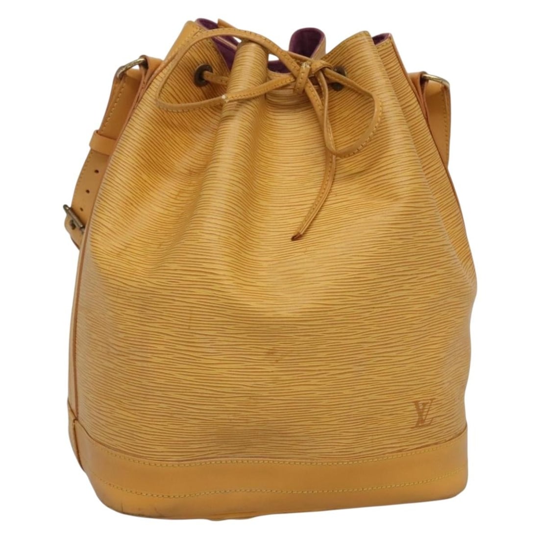 Louis Vuitton Epi Noe Shoulder Bag Tassili Yellow M44009 France: Louis Vuitton Epi Noe Shoulder Bag Tassili Yellow M44009 France Introducing the LOUIS VUITTON Epi Noe Shoulder Bag in the vibrant Tassili Yellow. Crafted from high-quality Epi Leather, this stylish sh