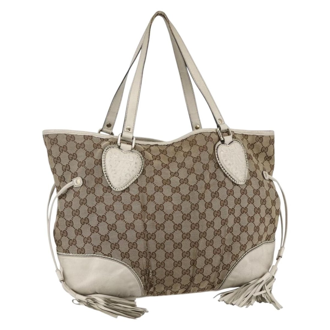 GUCCI Beige Gold GG Canvas Tote Bag Authentic 211954: GUCCI Beige Gold GG Canvas Tote Bag Authentic 211954 This authentic GUCCI GG Canvas Tote Bag features a stylish beige and gold exterior, crafted from durable GG canvas. Designed for both functionality