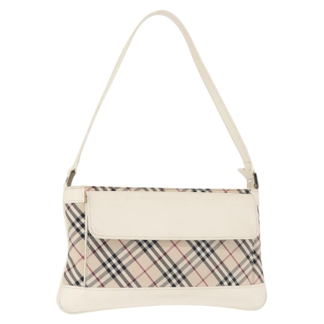 BURBERRY Nova Check White Silver Shoulder Bag Canvas Authentic BA6464 (1 of 18)