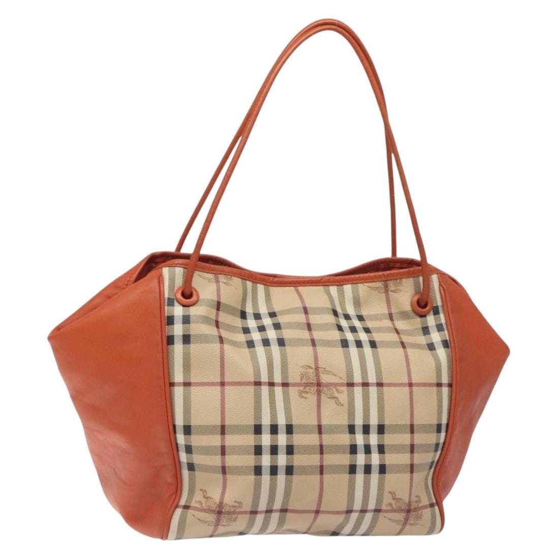 Burberry Nova Check Tote Bag PVC Leather Beige Orange Gold Authentic: Burberry Nova Check Tote Bag PVC Leather Beige Orange Gold Authentic This BURBERRY Nova Check Tote Bag combines elegance and practicality, featuring a chic PVC leather construction in a stylish beige,