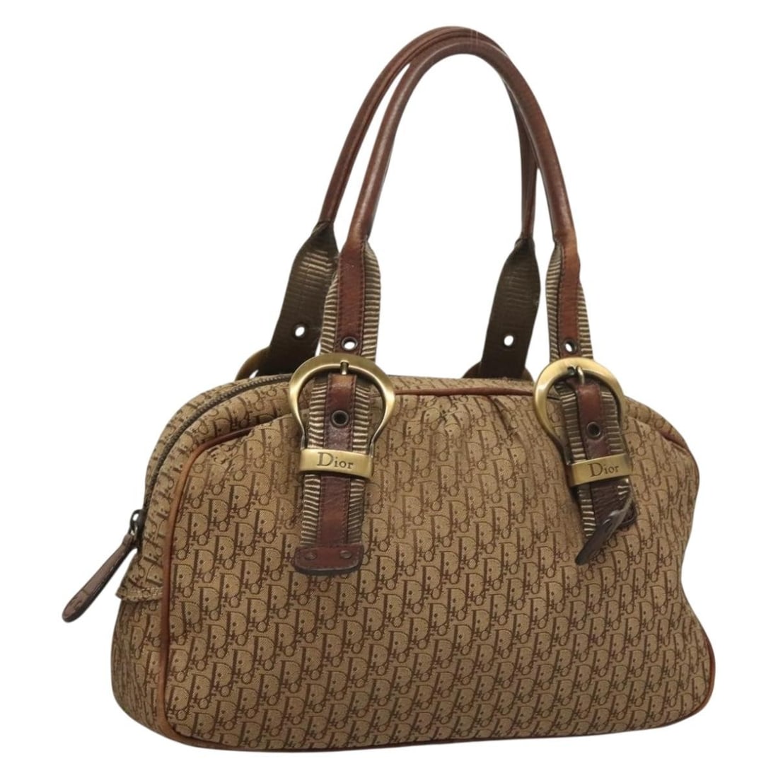 Christian Dior Brown Trotter Canvas Hand Bag Italy Auth 131884 (1 of 18)
