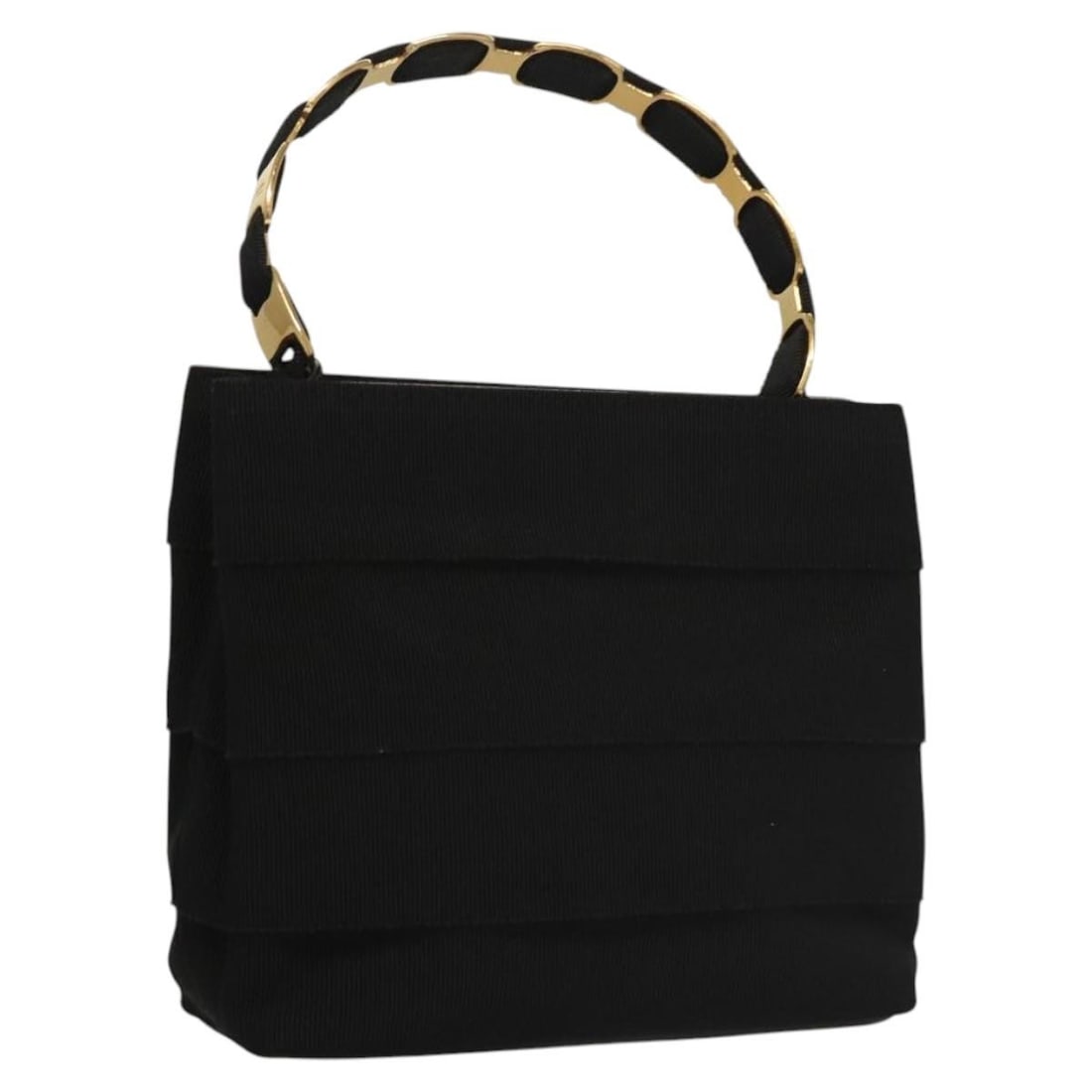 Salvatore Ferragamo Vala Black Canvas Hand Bag Auth Italy (1 of 18)