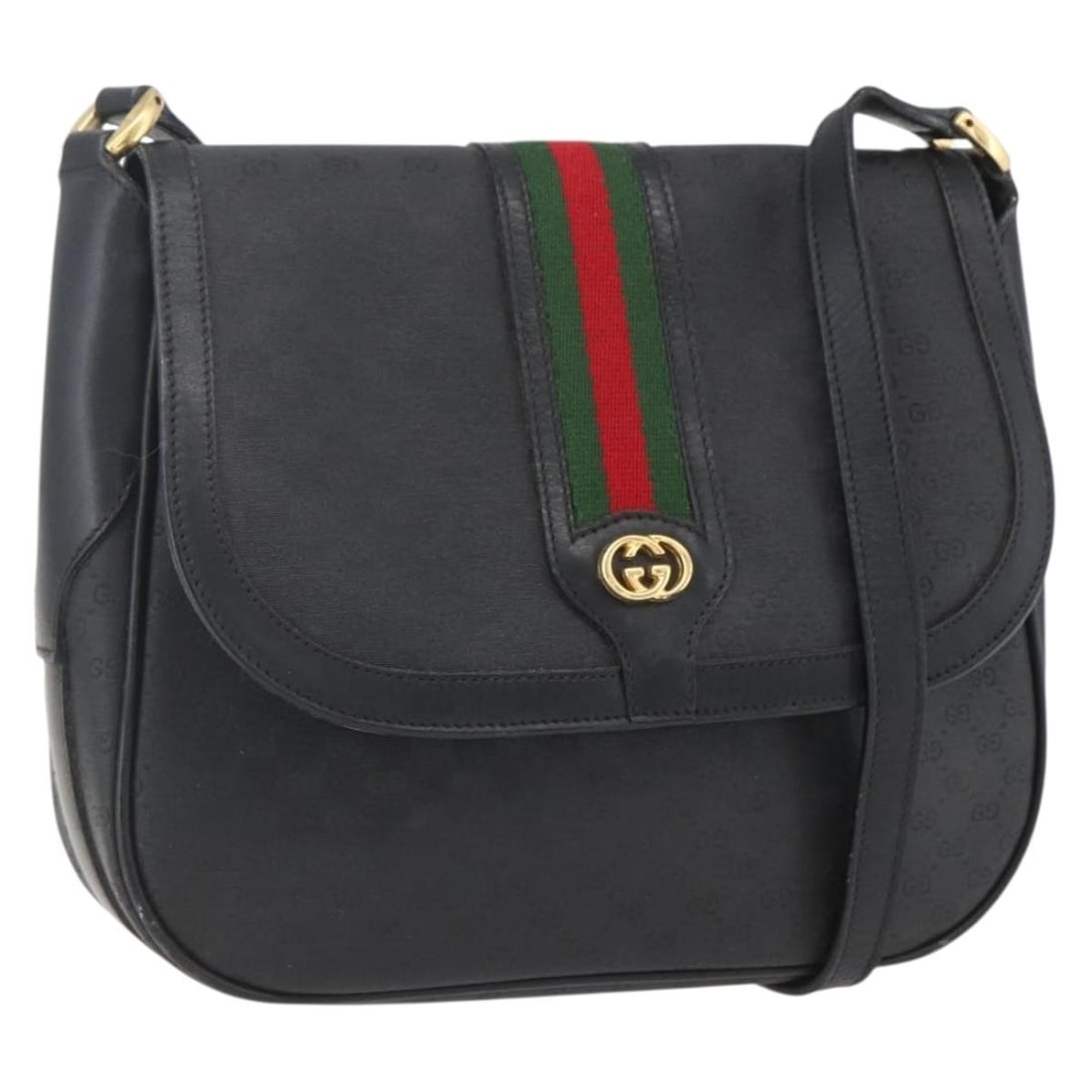 GUCCI Micro GG Supreme Black PVC Shoulder Bag 001 115 0914 Auth: GUCCI Micro GG Supreme Black PVC Shoulder Bag 001 115 0914 Auth This GUCCI Micro GG Supreme Web Sherry Line Bag is a stylish shoulder bag crafted from durable PVC leather and featuring a striking blac