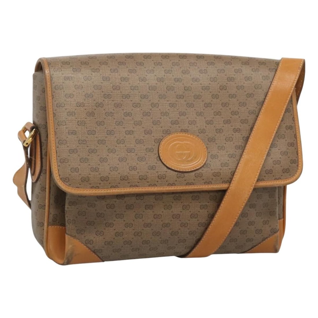 GUCCI Micro GG Supreme Shoulder Bag Beige Gold PVC Auth 001 116 0924: GUCCI Micro GG Supreme Shoulder Bag Beige Gold PVC Auth 001 116 0924 This authentic GUCCI Micro GG Supreme Shoulder Bag combines style and functionality, crafted from durable PVC leather in an elegant