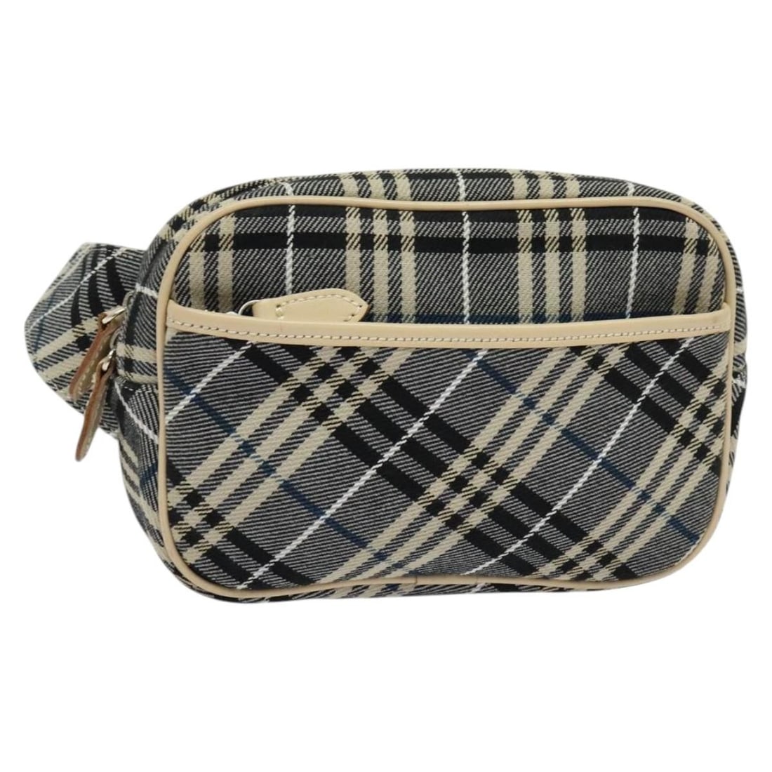 BURBERRY Nova Check Blue Label Canvas Waist Bag Blue Silver Auth: BURBERRY Nova Check Blue Label Canvas Waist Bag Blue Silver Auth This authentic Burberry Nova Check Waist Bag is crafted from durable canvas and features a stylish blue and silver exterior. With dimen
