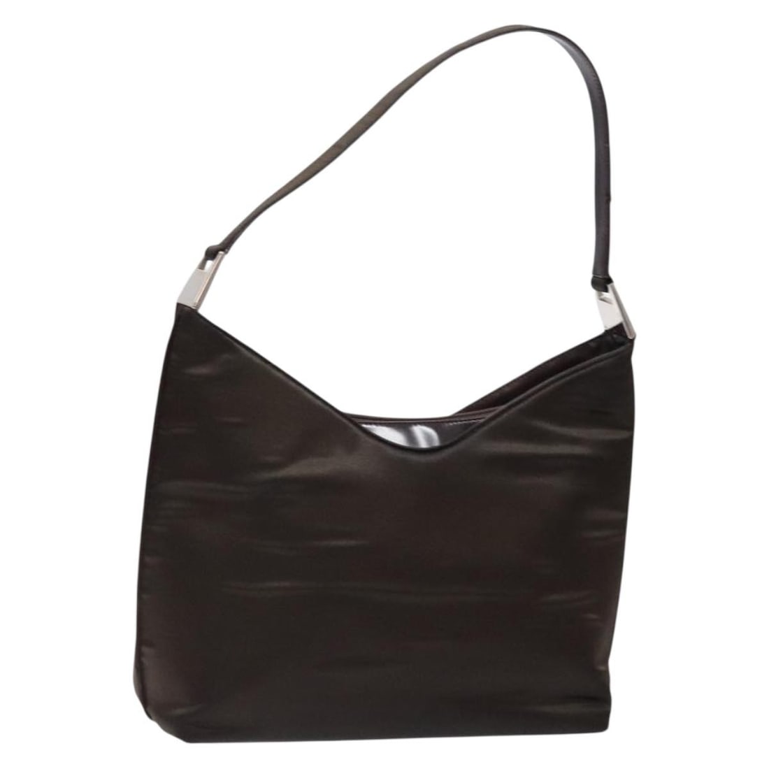 GUCCI Nylon Shoulder Bag Brown Silver 001 3017 Authentic (1 of 18)