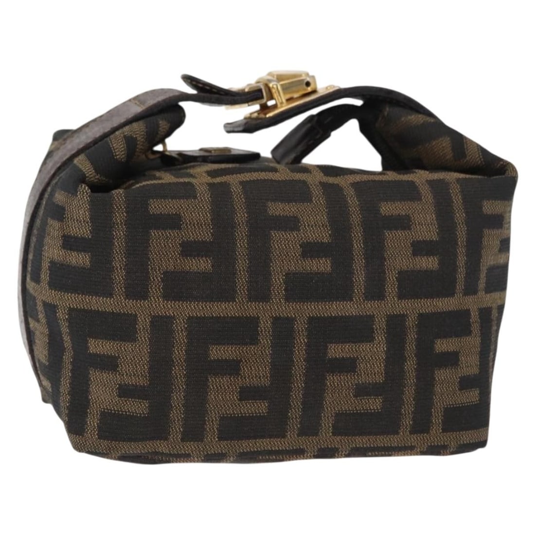 Fendi Vanity Pouch in Zucca Canvas Black Brown Gold Italy (1 of 18)