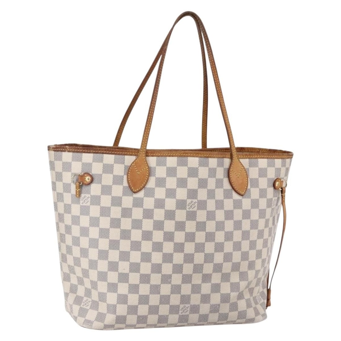 LOUIS VUITTON Damier Azur Neverfull MM Tote Bag N41605 Auth France (1 of 18)