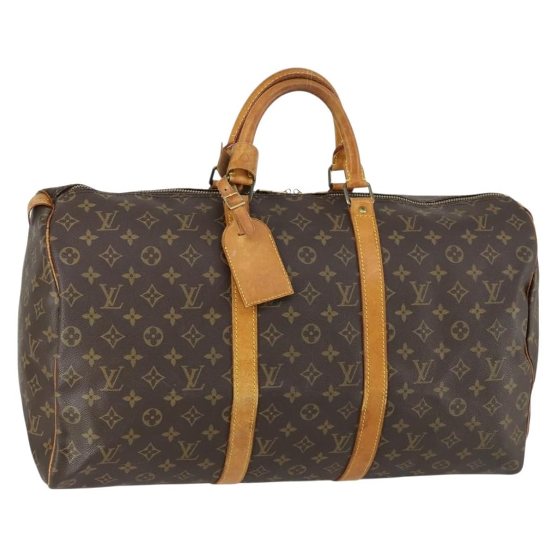 Louis Vuitton Keepall 50 Monogram Canvas Boston Travel Bag M41426 France: Louis Vuitton Keepall 50 Monogram Canvas Boston Travel Bag M41426 France This LOUIS VUITTON Monogram Keepall 50 Boston Bag is crafted from durable Monogram canvas and features a classic Boston bag sil