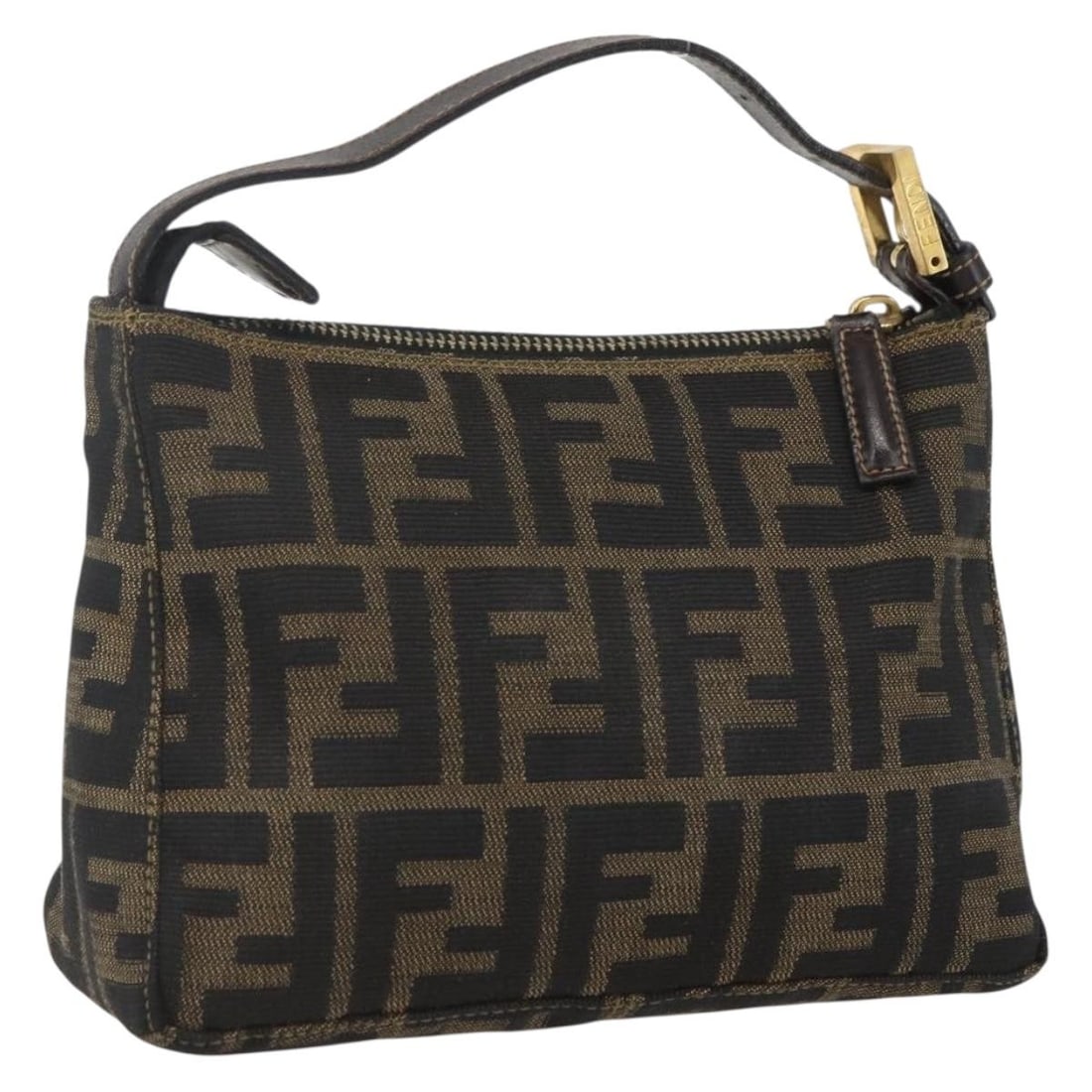 Fendi Zucca Canvas Black Brown Handbag Clutch Pouch from Italy (1 of 18)