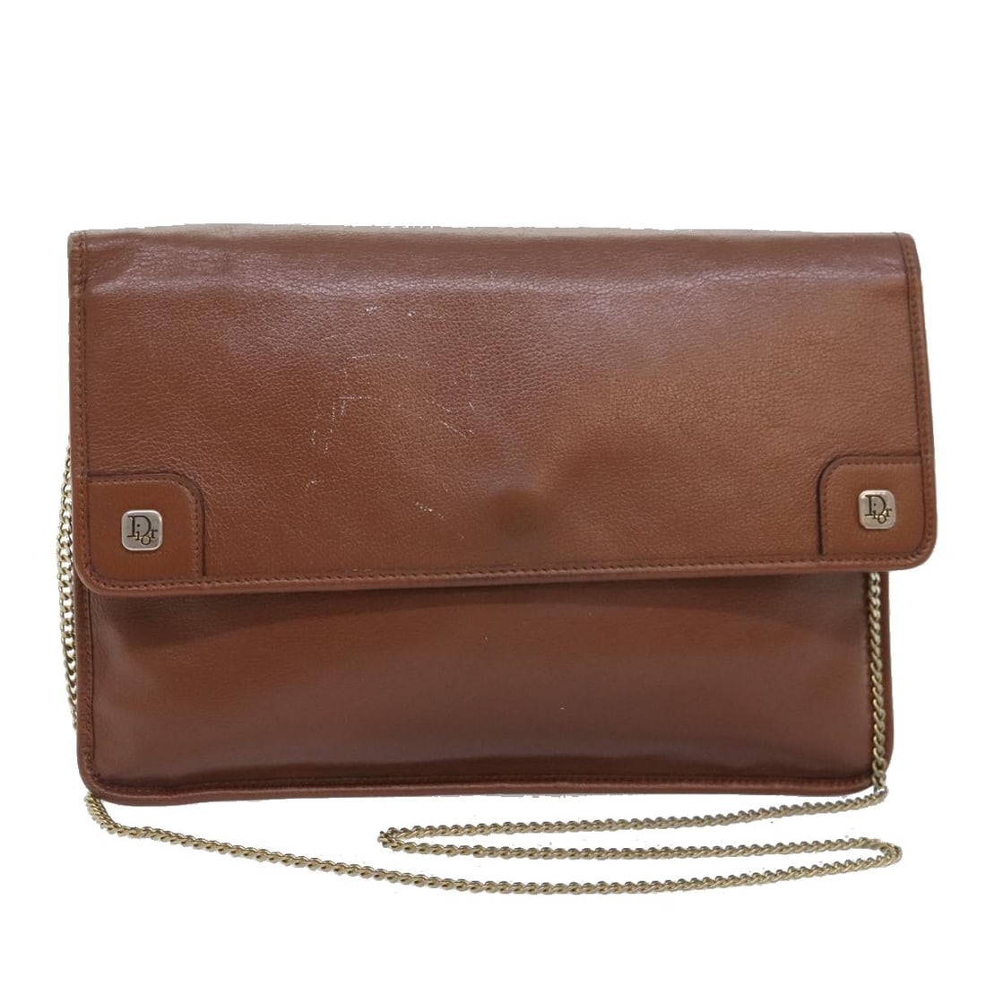 Christian Dior Brown Leather Chain Shoulder Bag Made in France: Christian Dior Brown Leather Chain Shoulder Bag Made in France This authentic Christian Dior Chain Shoulder Bag is crafted from high-quality brown leather, showcasing a classic design perfect for ever