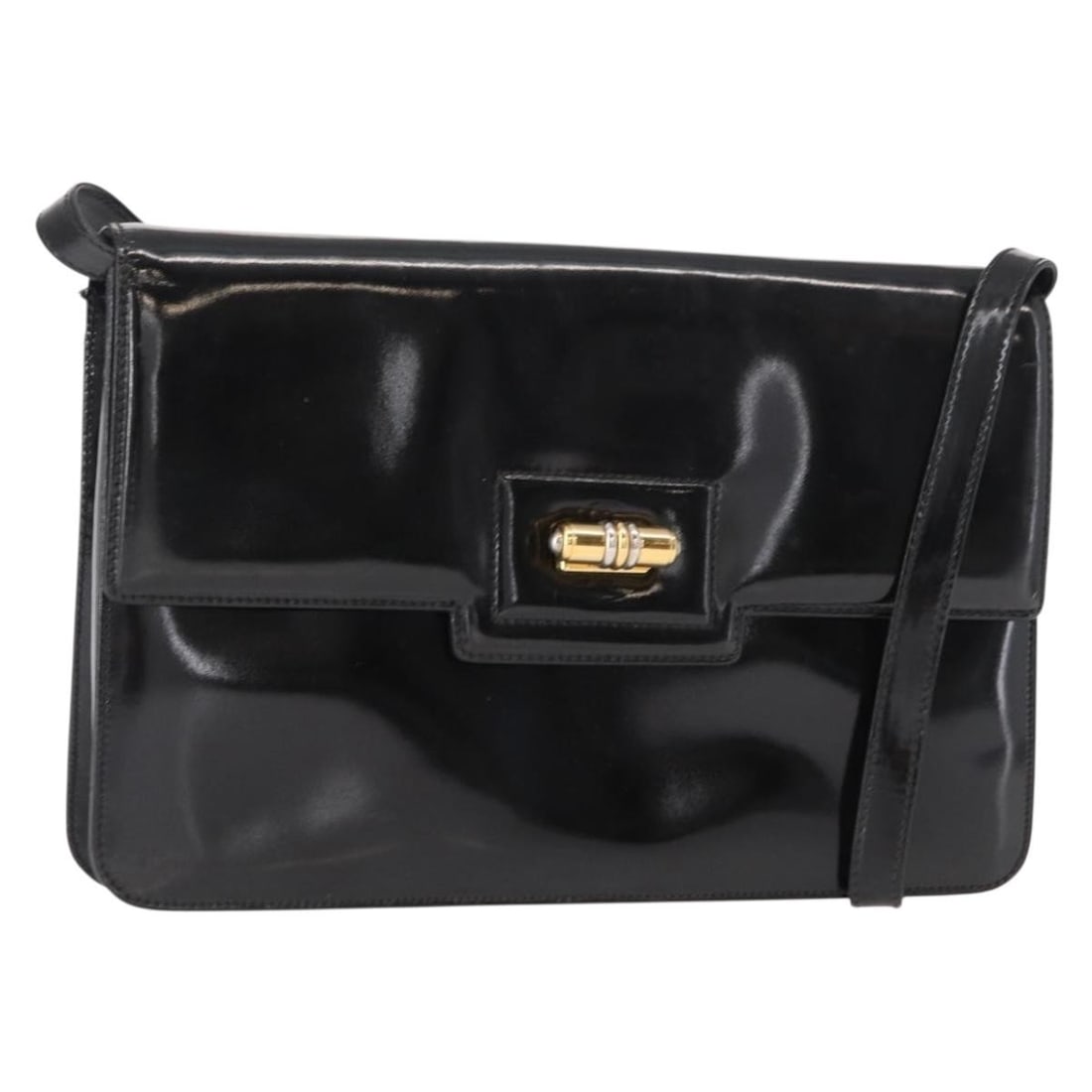 GUCCI Shoulder Bag Enamel Black Gold Model 004 33 0280 Authentic (1 of 18)