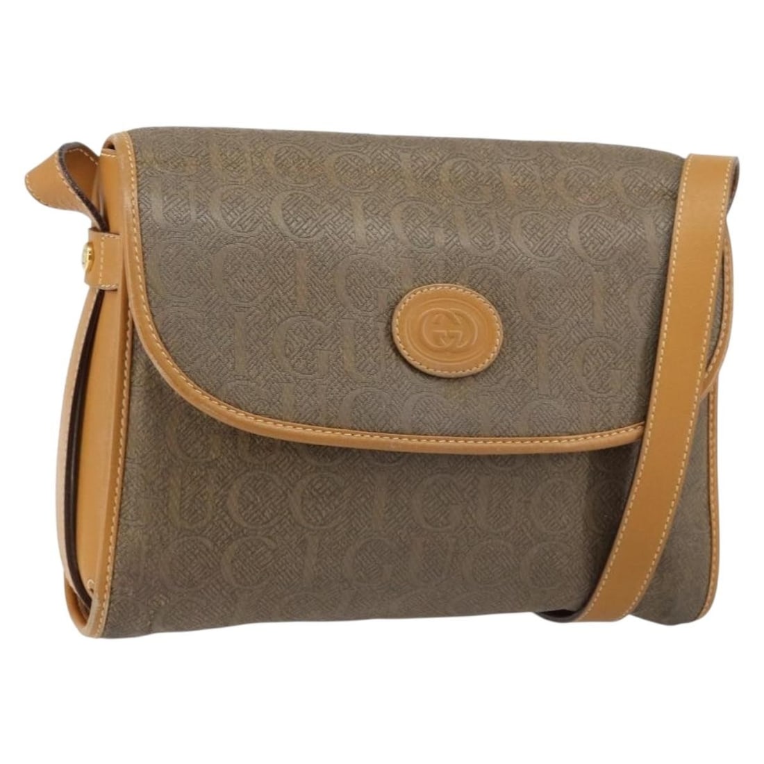 GUCCI Beige Gold Canvas Shoulder Bag 001 14 0712 Authentic: GUCCI Beige Gold Canvas Shoulder Bag 001 14 0712 Authentic This authentic GUCCI shoulder bag showcases a stylish blend of beige canvas and gold accents, making it a chic accessory for any outfit. Craf