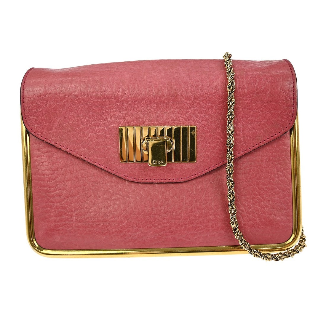 Chloe Pink Leather Shoulder Bag NQ03257 with Gold Hardware (1 of 10)