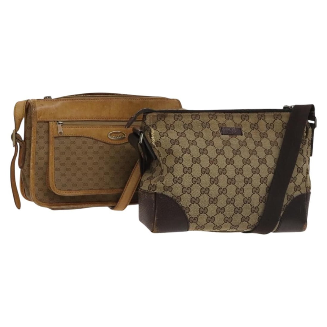 GUCCI GG Canvas Micro GG Supreme Shoulder Bag PVC 2Set Beige Brown: GUCCI GG Canvas Micro GG Supreme Shoulder Bag PVC 2Set Beige Brown This GUCCI GG Canvas Micro GG Supreme Shoulder Bag is a stylish and functional accessory made from durable PVC leather and GG canvas.