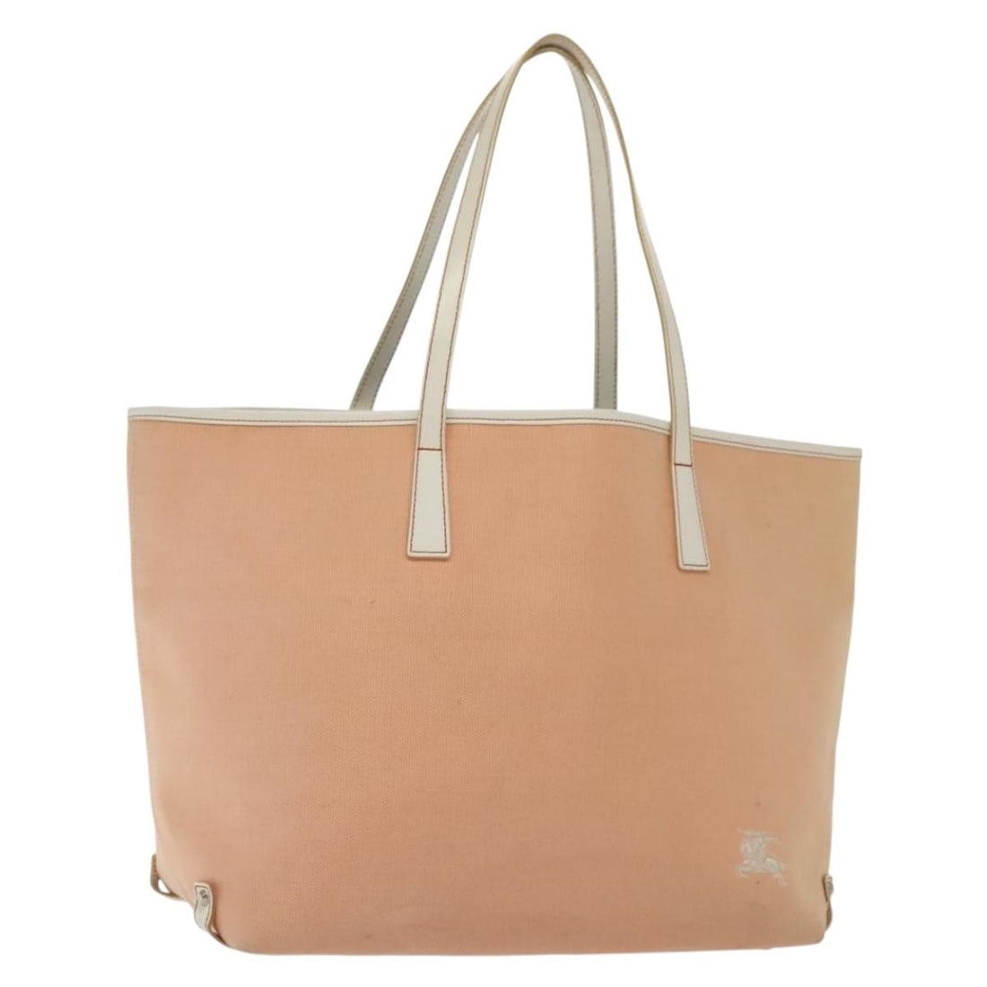 BURBERRY Blue Label Pink Silver Canvas Tote Bag Made in Japan: BURBERRY Blue Label Pink Silver Canvas Tote Bag Made in Japan This BURBERRY Blue Label Tote Bag is an elegant accessory crafted from durable canvas, featuring a stunning pink and silver color combinat