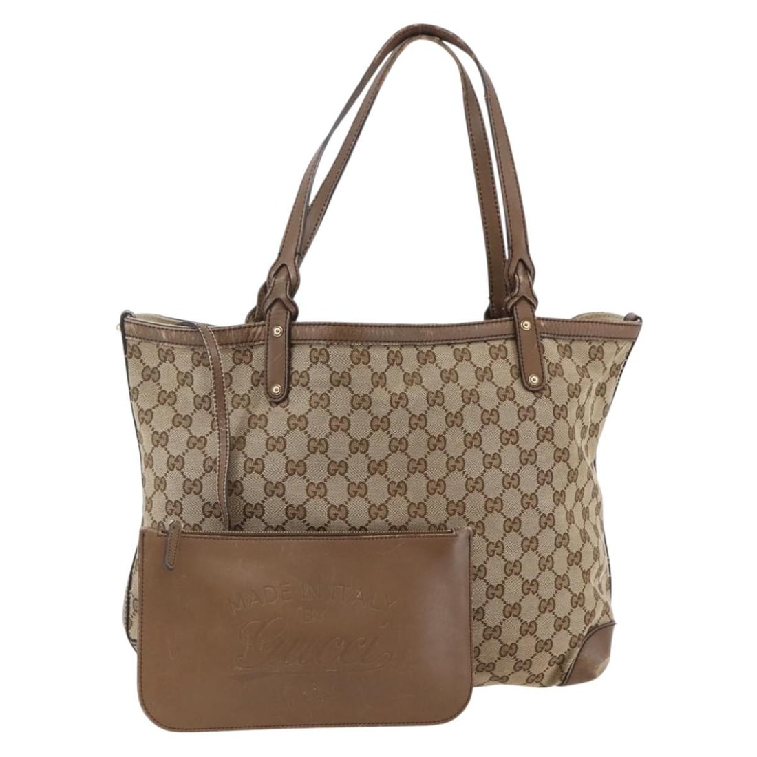 GUCCI GG Canvas Tote Bag Beige with Pouch Auth 146146 Italy (1 of 18)