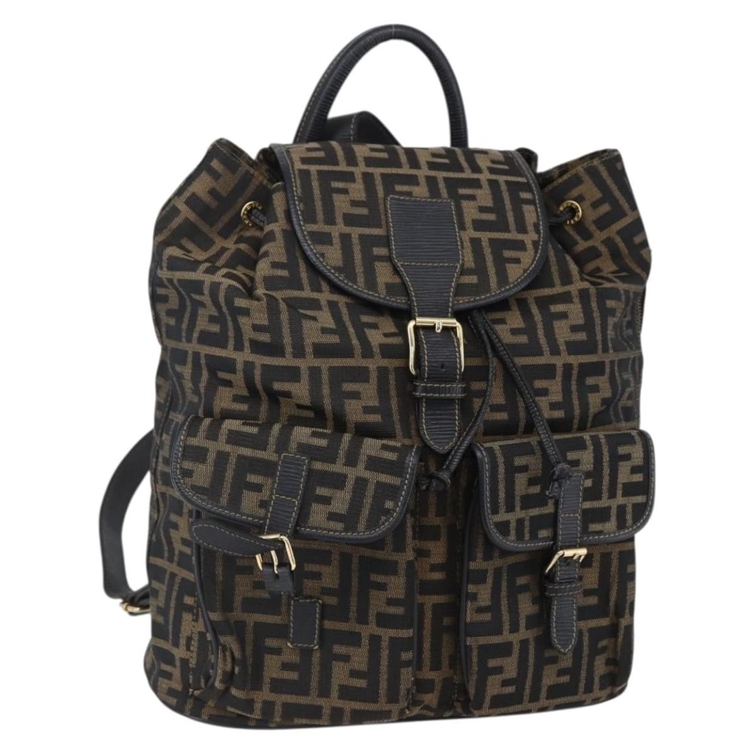 FENDI Zucca Canvas Backpack Brown Black Gold Made in Italy (1 of 18)