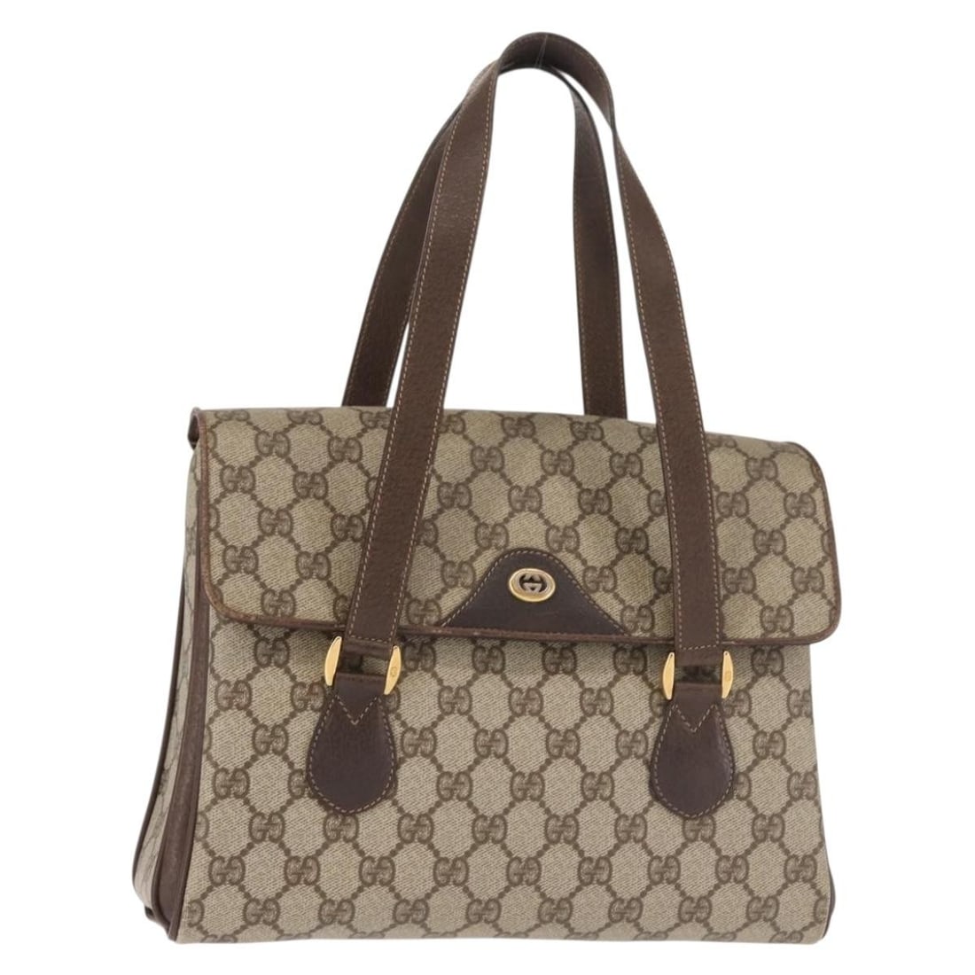 GUCCI GG Supreme Hand Bag Beige Gold 116 02 080 Italy Authentic (1 of 18)