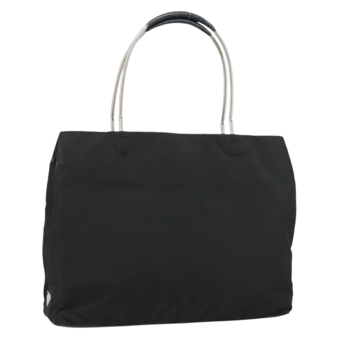 Prada Black Nylon Handbag with Silver Accents Made in Italy (1 of 18)