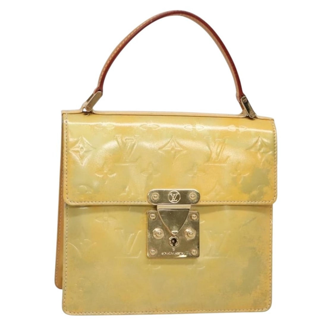 Louis Vuitton Monogram Vernis Spring Street Hand Bag Gris M91029 Auth (1 of 18)