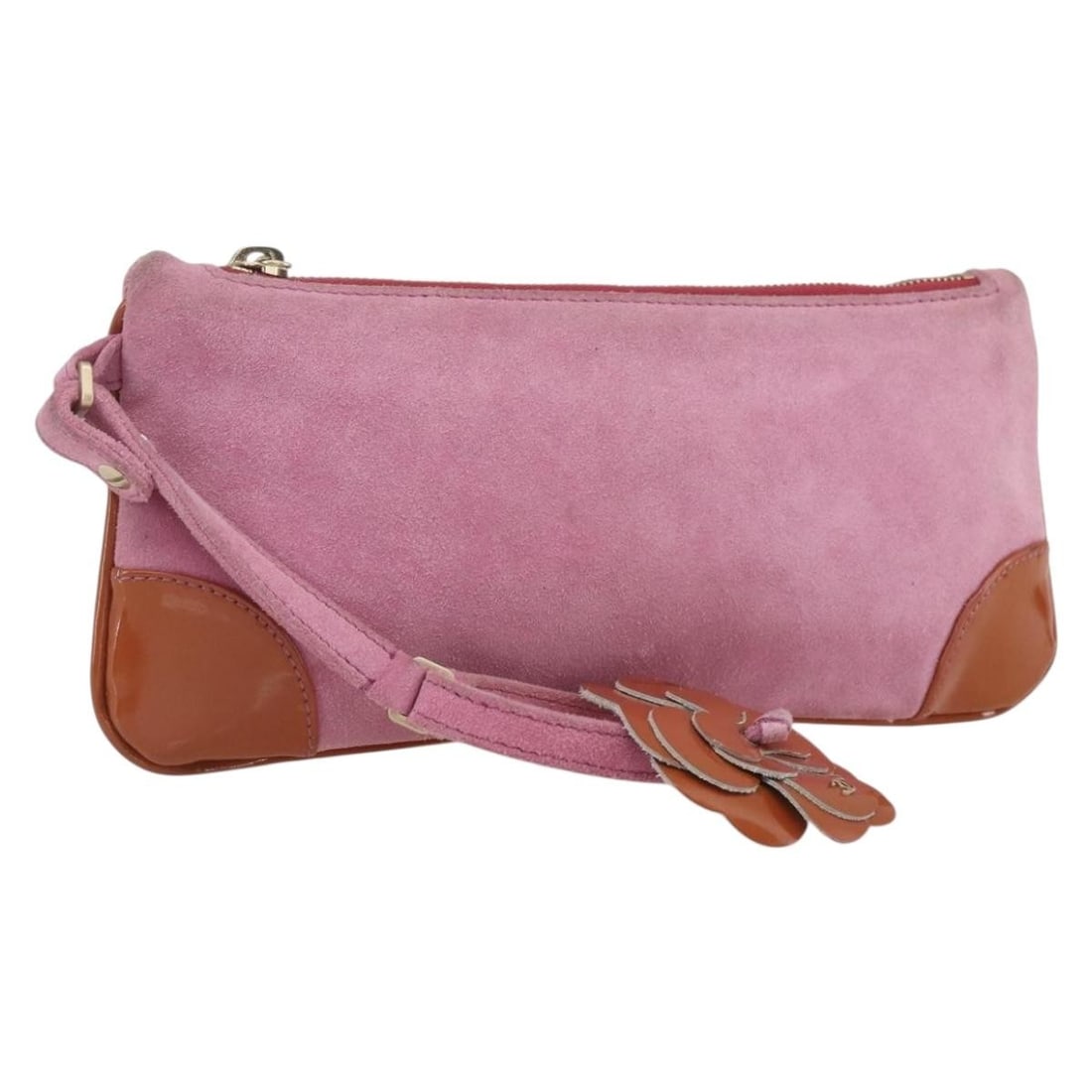 Pink Suede Chanel Clutch with Gold CC Logo and Dust Bag (1 of 18)
