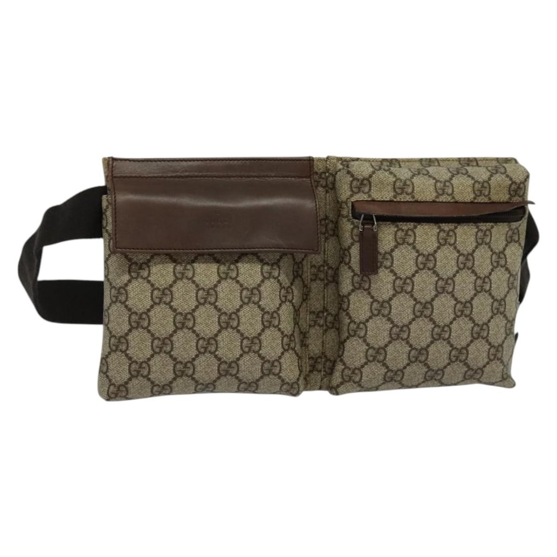 GUCCI GG Supreme Beige Silver PVC Waist Bag Authentic 28566: GUCCI GG Supreme Beige Silver PVC Waist Bag Authentic 28566 This authentic GUCCI GG Supreme Waist Bag combines functionality with high fashion. Made in Italy, this stylish waist bag features a durable