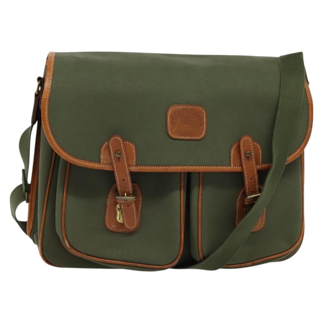 Burberrys Khaki Gold Canvas Shoulder Bag Authentic (1 of 18)