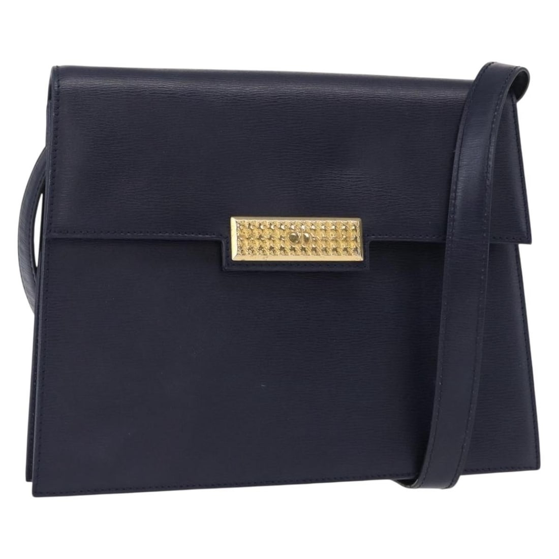 Christian Dior Navy Gold Leather Shoulder Bag BA8852 (1 of 18)