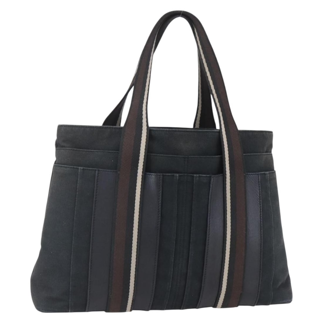 HERMES Toroca Horizontal MM Black Brown Canvas Hand Bag (1 of 18)