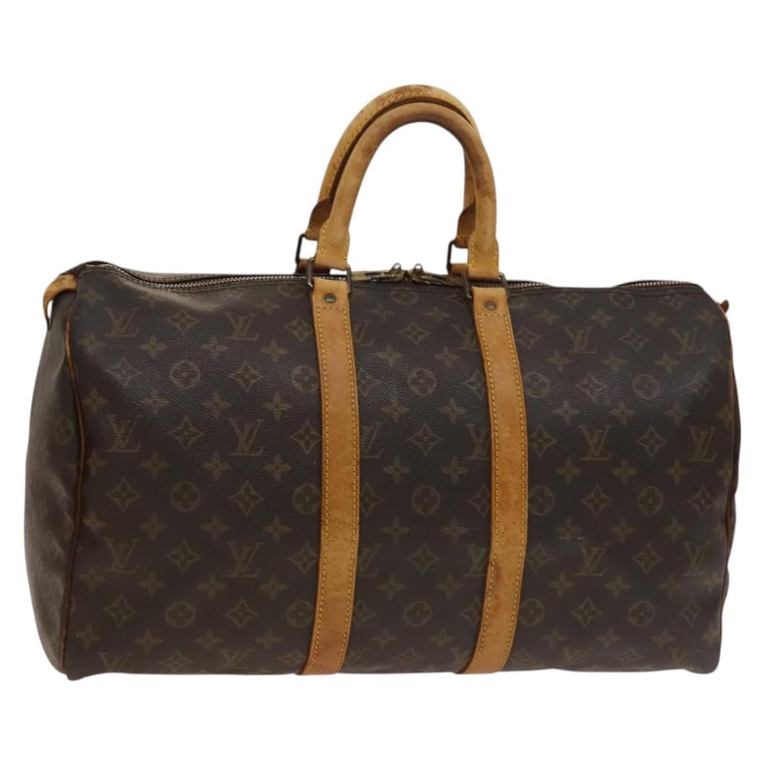 LOUIS VUITTON Monogram Keepall 45 Boston Bag M41428 Auth France: LOUIS VUITTON Monogram Keepall 45 Boston Bag M41428 Auth France This authentic Louis Vuitton Monogram Keepall 45 Boston Bag (M41428) is crafted from durable Monogram Canvas, showcasing the iconic Loui