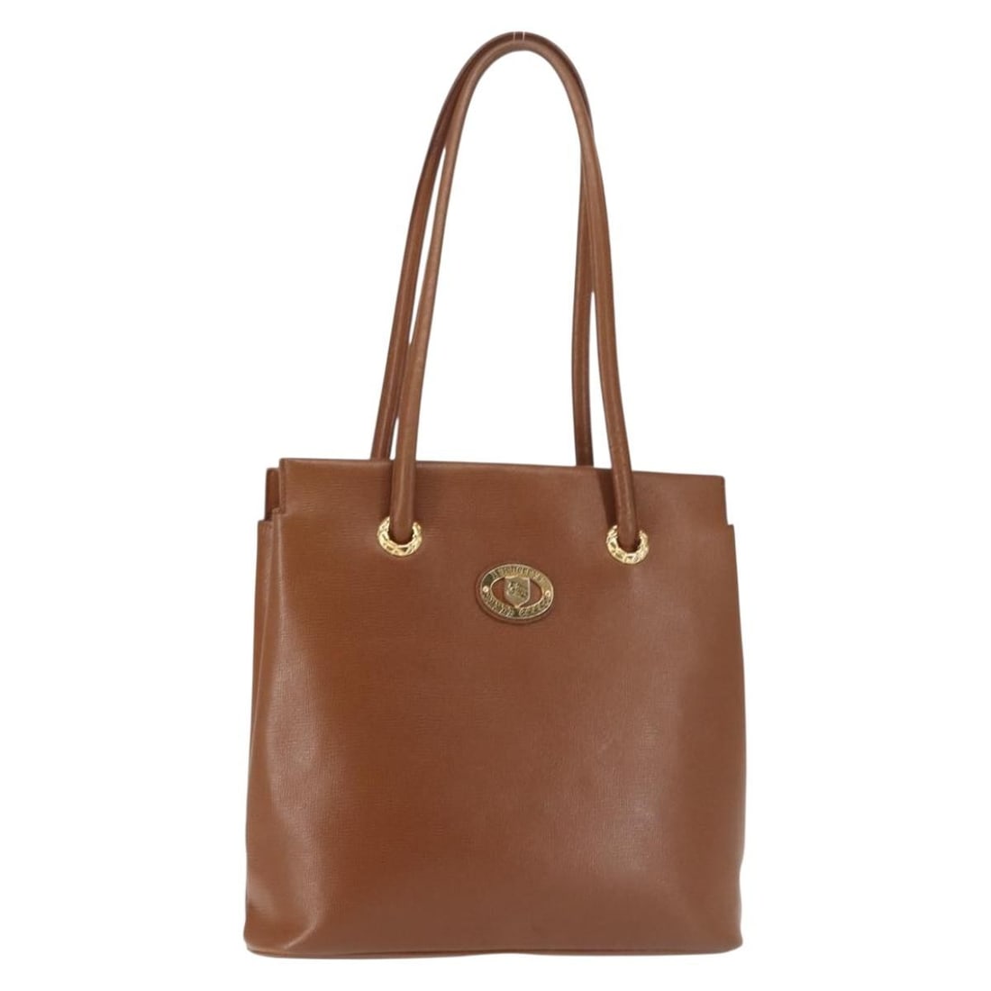 Burberrys Brown Leather Tote Bag with Gold Accents Auth BA5836 (1 of 18)