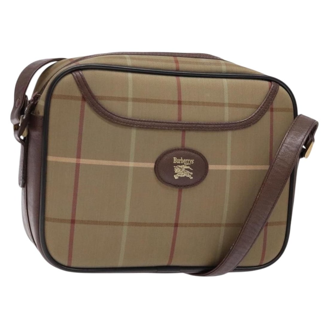 Burberrys Nova Check Canvas Shoulder Bag Beige Brown Auth (1 of 18)