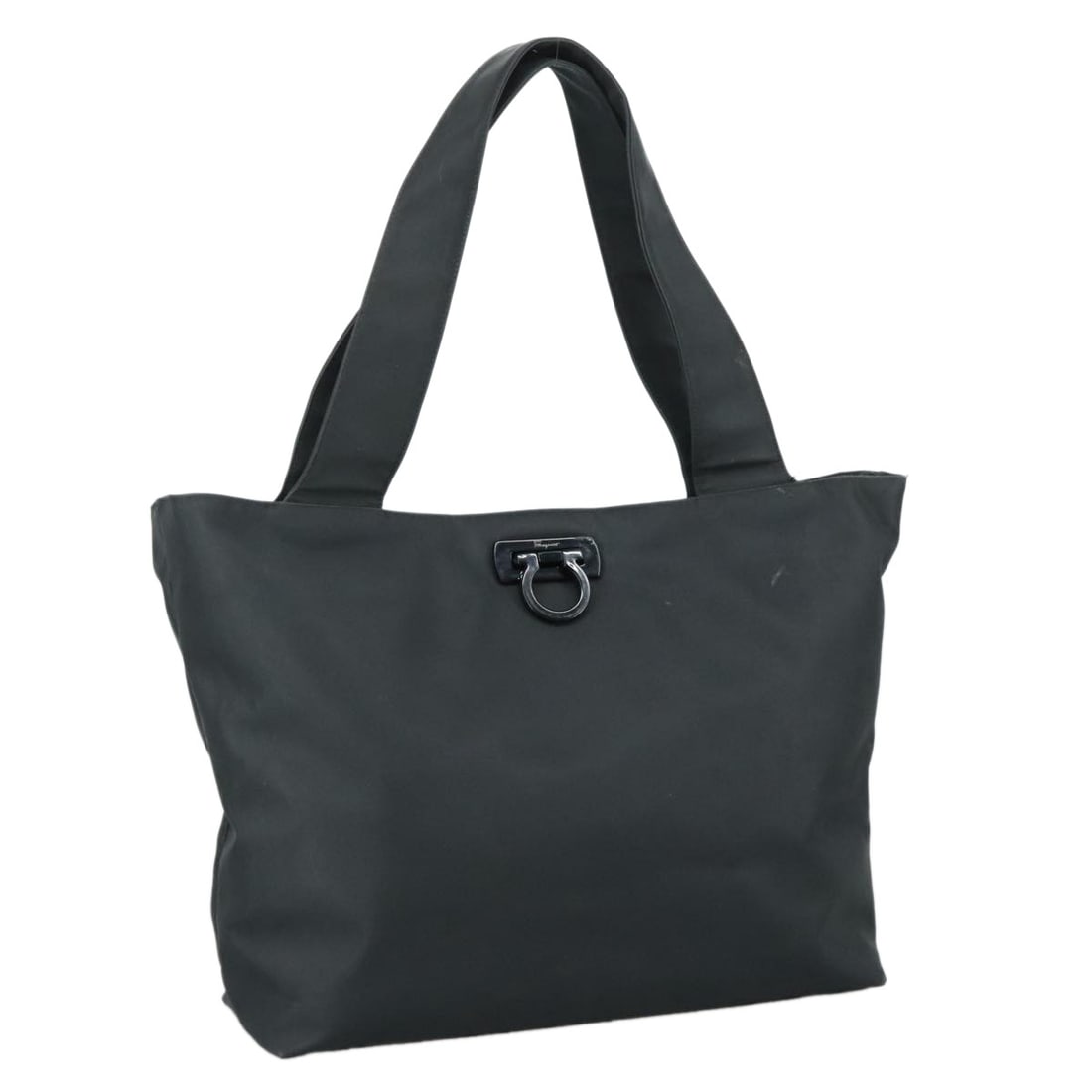 Salvatore Ferragamo Gancini Black Canvas Tote Bag Made in Italy (1 of 18)