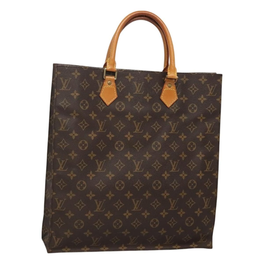 LOUIS VUITTON Monogram Sac Plat Hand Bag M51140 Made in France: LOUIS VUITTON Monogram Sac Plat Hand Bag M51140 Made in France This authentic Louis Vuitton Monogram Sac Plat Hand Bag (model M51140) is a stylish and functional accessory crafted from durable Monogra