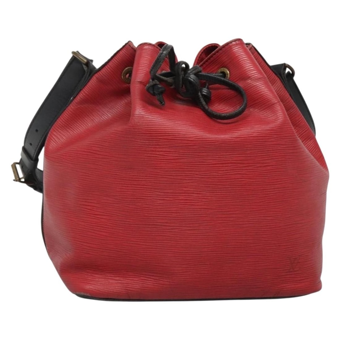 LOUIS VUITTON Epi Petit Noe Bicolor Shoulder Bag Black Red M44017 (1 of 18)