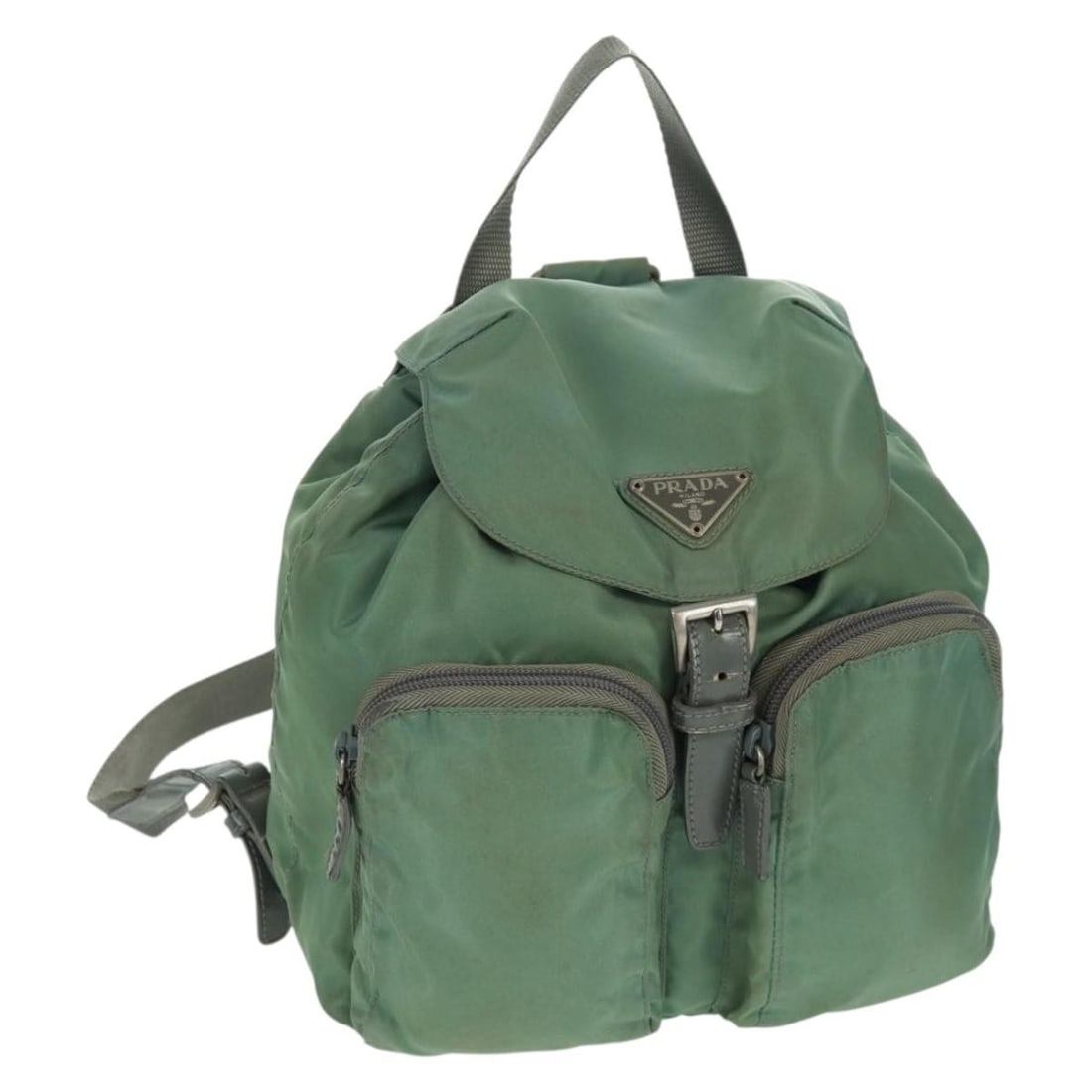 Prada Nylon Silver and Light Green Italian Backpack (1 of 18)