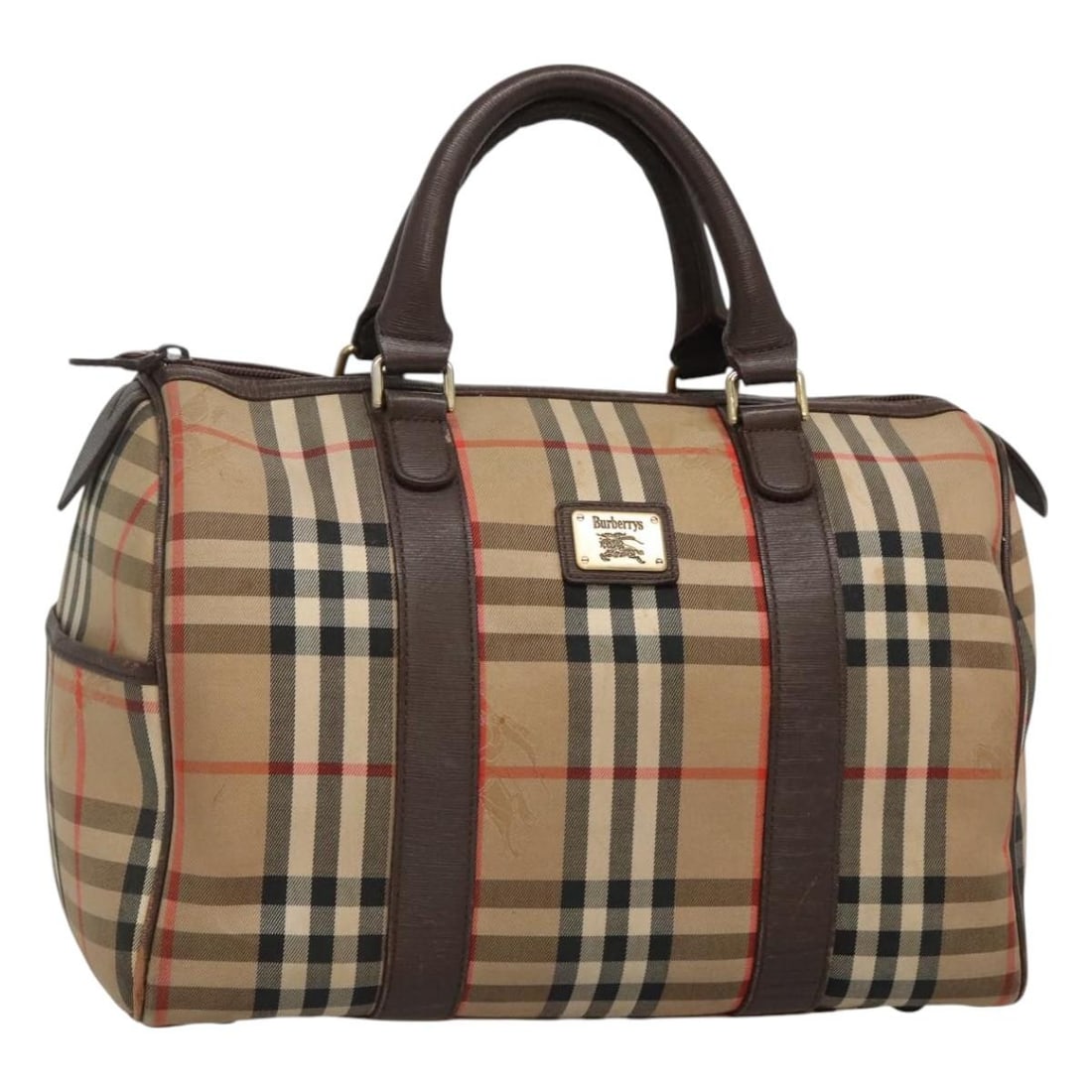 Burberrys Nova Check Beige Canvas Boston Bag Authentic BA3332: Burberrys Nova Check Beige Canvas Boston Bag Authentic BA3332 This Burberrys Nova Check Boston Bag features a stylish design crafted from durable beige canvas. Ideal for everyday use, it showcases a s