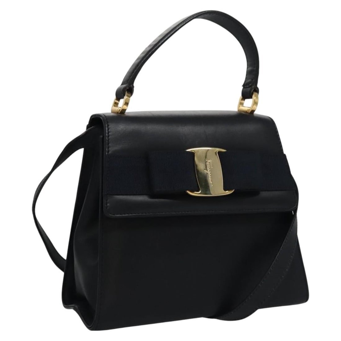 Salvatore Ferragamo Vala Leather Hand Bag Navy Gold Authentic: Salvatore Ferragamo Vala Leather Hand Bag Navy Gold Authentic Introducing the Salvatore Ferragamo Vala Hand Bag, a luxurious accessory crafted from high-quality leather in a sophisticated navy and gol