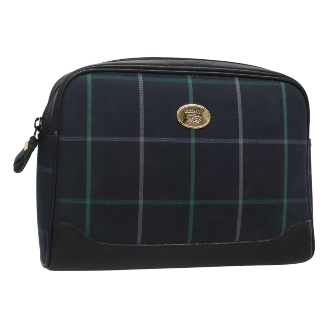 Burberrys Nova Check Navy Canvas Clutch Bag Auth BA1144 (1 of 17)