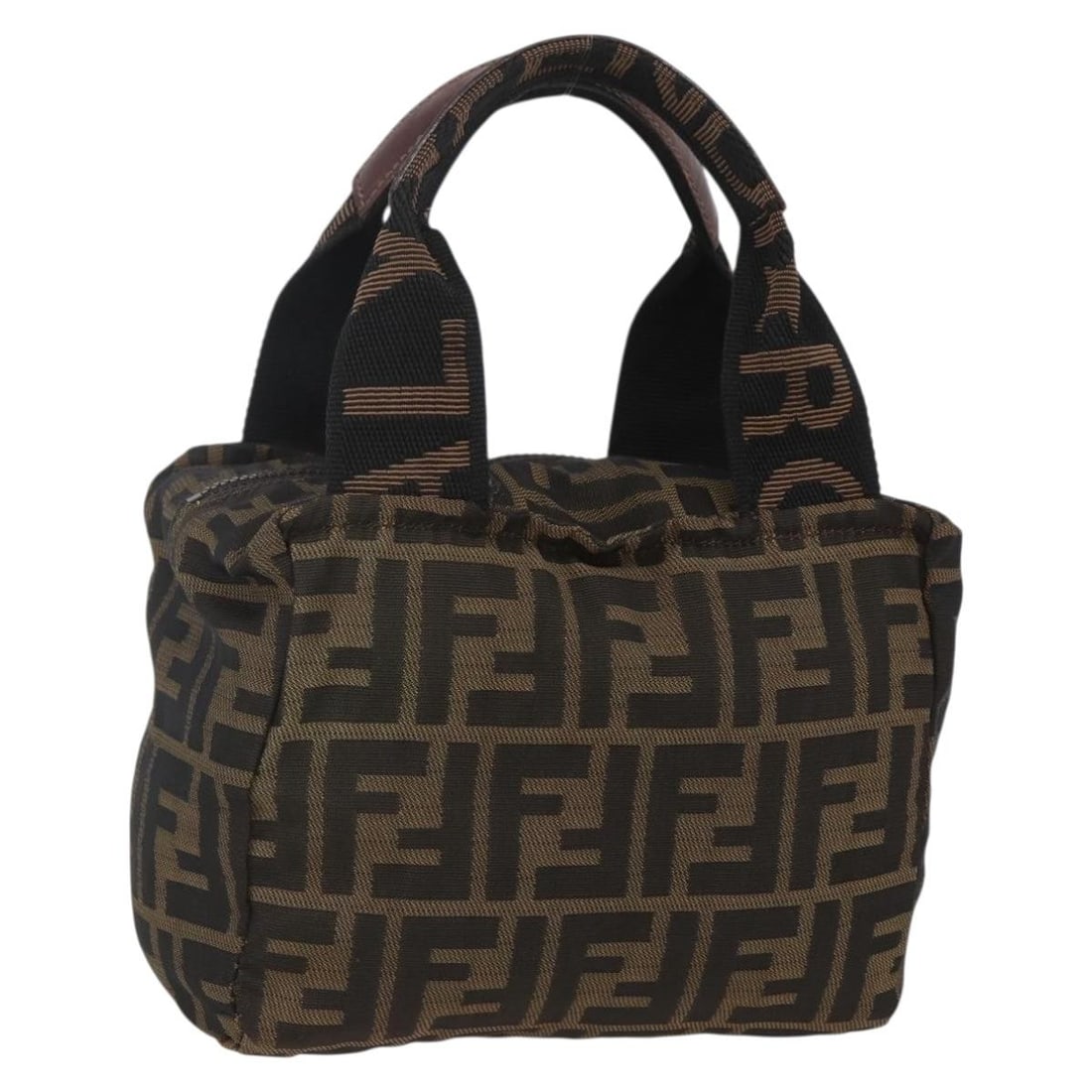 FENDI Zucca Canvas Hand Bag Black Brown Auth 157133 Italy (1 of 18)