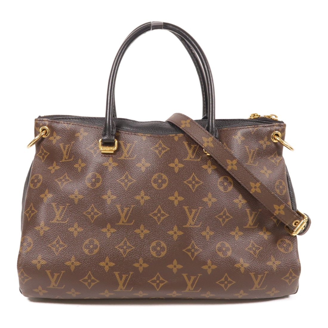 LOUIS VUITTON Pallas Shoulder Bag Monogram Brown PVC Canvas (1 of 12)