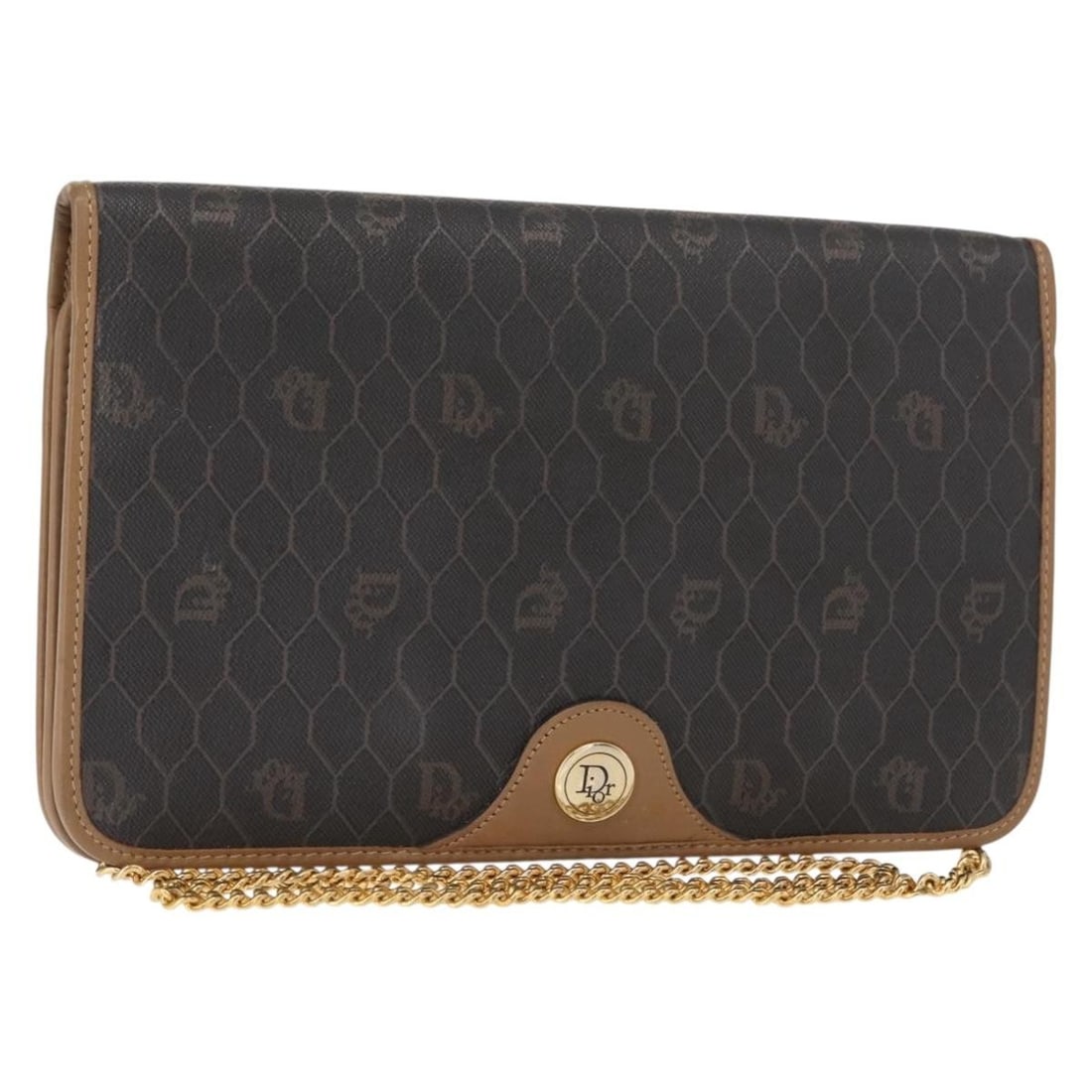 Christian Dior Honeycomb Canvas Shoulder Bag Black Gold PVC Auth: Christian Dior Honeycomb Canvas Shoulder Bag Black Gold PVC Auth This Christian Dior Honeycomb Canvas Chain Shoulder Bag combines elegance and functionality with its sleek design and stylish color sch