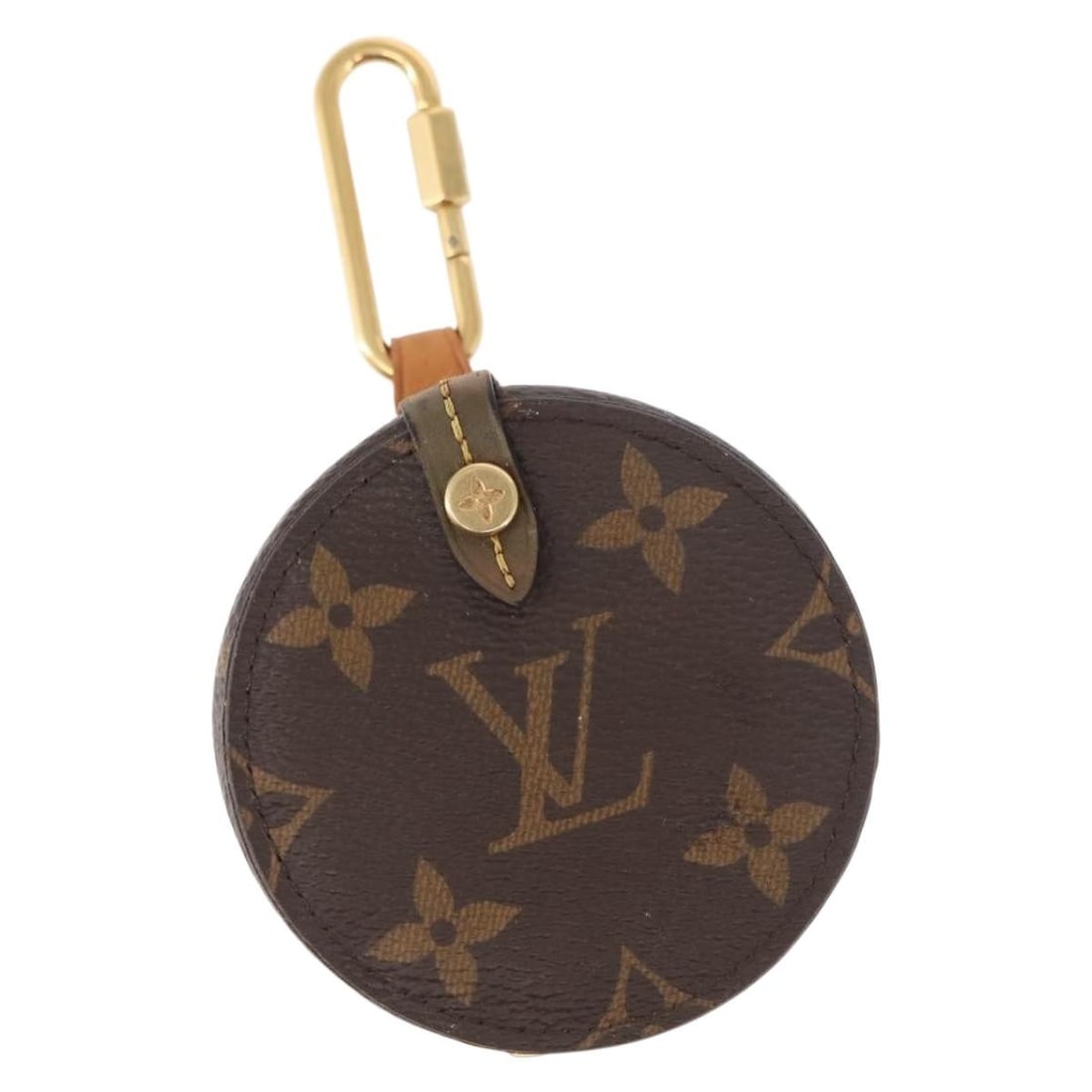 LOUIS VUITTON Monogram Round Coin Purse M68524 Authenticated: LOUIS VUITTON Monogram Round Coin Purse M68524 Authenticated Introducing the LOUIS VUITTON Monogram Round Case Coin Purse, a stylish accessory crafted in France from durable Monogram Canvas. This coin